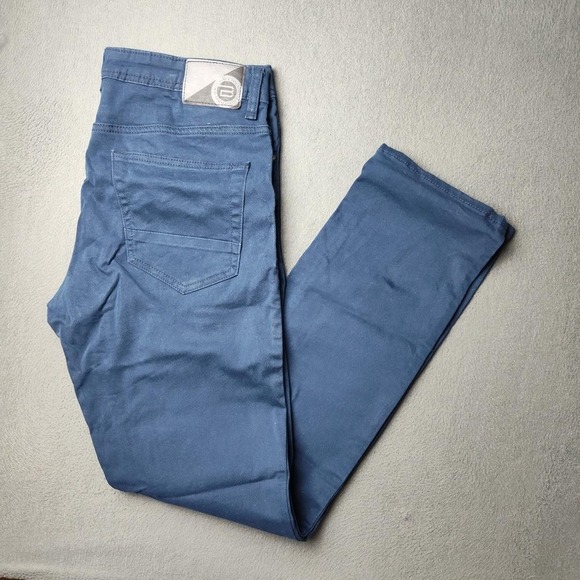 Buffalo David Bitton Archer Pants Mens 32x32 Blue Slim Stretch Casual Flat Front - Picture 1 of 12